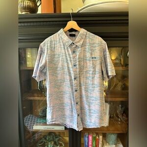 Oakley Light Blue and Pink Patterned Shirt